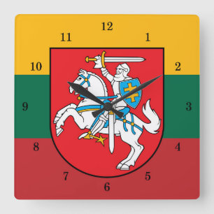 Vackert litauiskt Vytis-muskel Fyrkantig Klocka