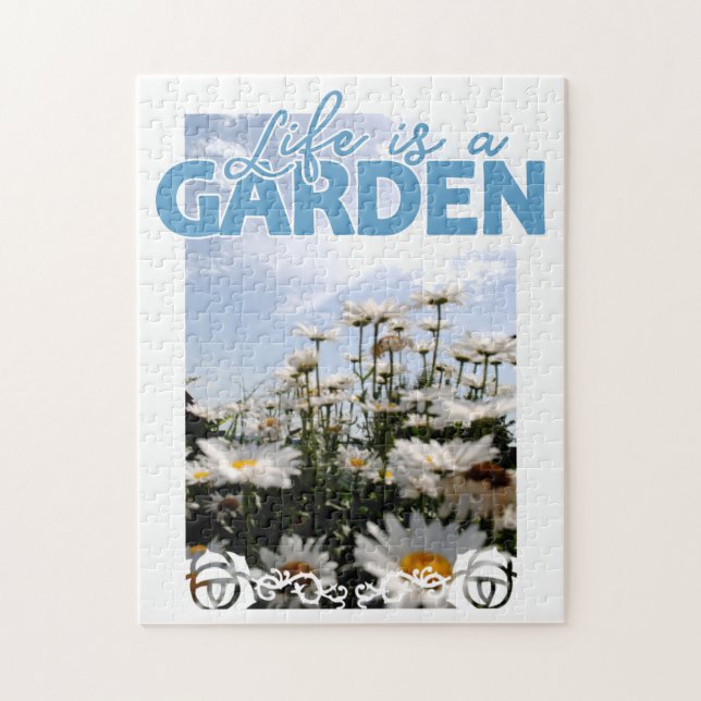 Vackert liv är en Garden Quote Himlar Blue-Daisy Pussel (Vertikal)