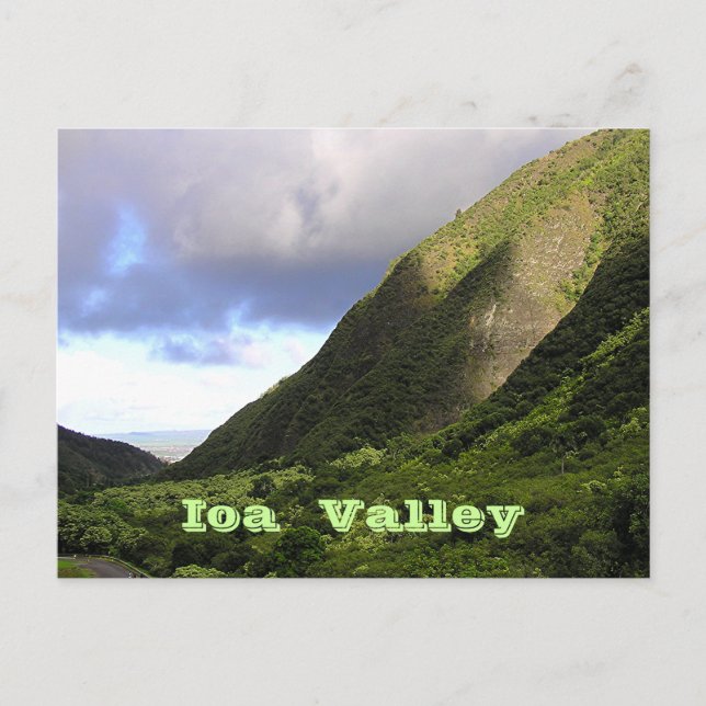 "Vackert ljus över IOA VALLEY, MAUI" Vykort (Framsida)