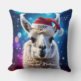 Vackert Llama i Santa Hat Kudde