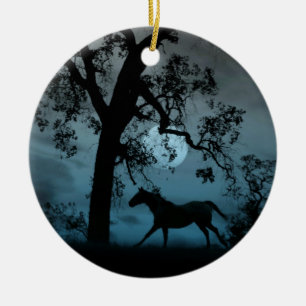 Vackert löpande häst och Full Moon Ornament
