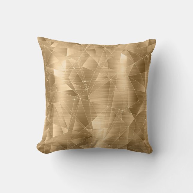 Vackert Luxury Guld Geometrical Mönster Kudde (Framsida)