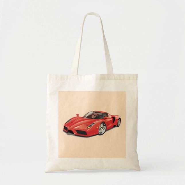 Vackert luxury Sports Car Tote Bag Tygkasse (Framsidan)
