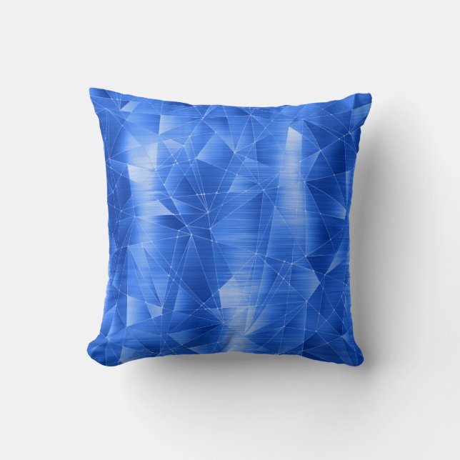 Vackert lyxRoyal Blue Geometrical Mönster Kudde (Framsida)