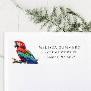 Vackert Macaw-adressetikett Returadress Etikett