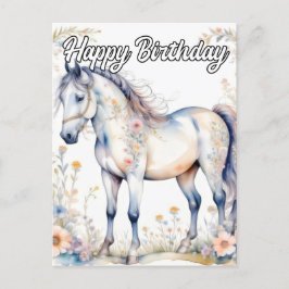 Vackert Majestic Horse Illustration Vykort
