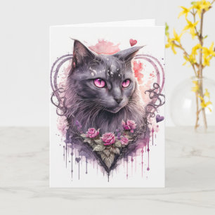 Vackert Majestic Kattunge Witch Halloween Kort