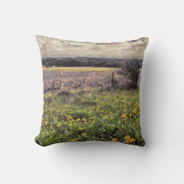 Vackert målat Landsbygdens mellersta gård Landskap Kudde