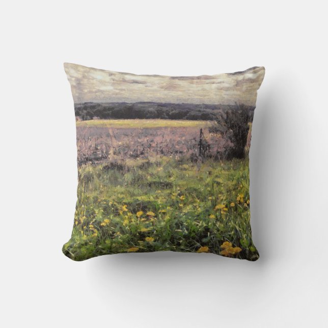 Vackert målat Landsbygdens mellersta gård Landskap Kudde (Framsida)