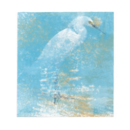 Vackert målat Snowy Egret Memo Pad