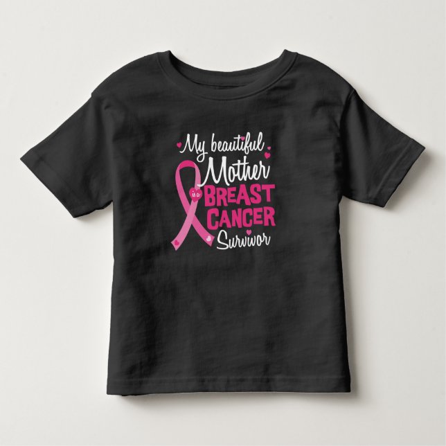 Vackert Mamma Mor Bröstcancer överlevande T Shirt (Framsida)