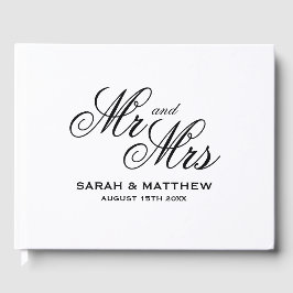 Vackert manus, herr och fru bröllop gästböcker