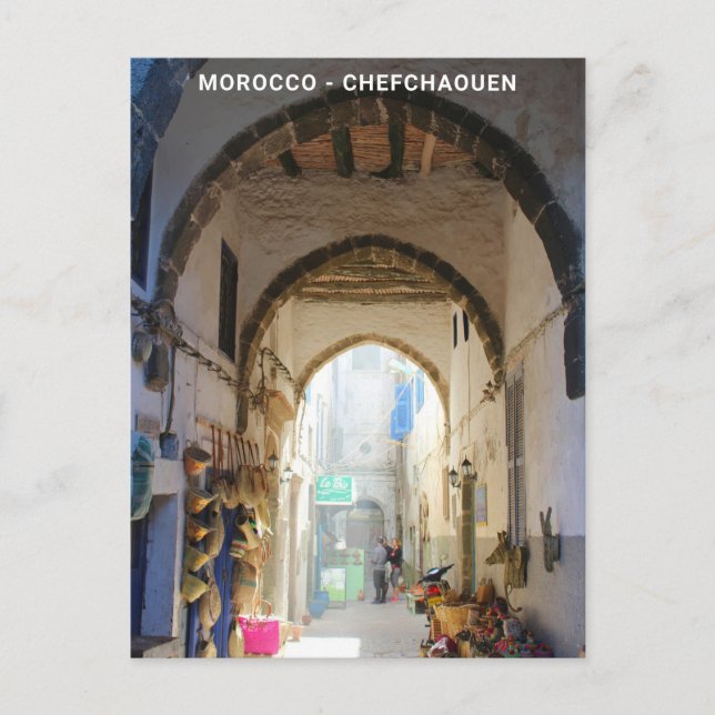 Vackert Marocko Blue Old City Souvenir Vykort (Framsida)