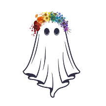 Vackert men Spooky Rainbow Flower Ghost