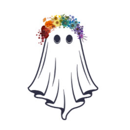 Vackert men Spooky Rainbow Flower Ghost T Shirt