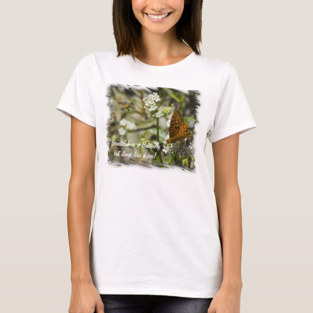 Vackert men Stings White Kant T Shirt (Framsida)