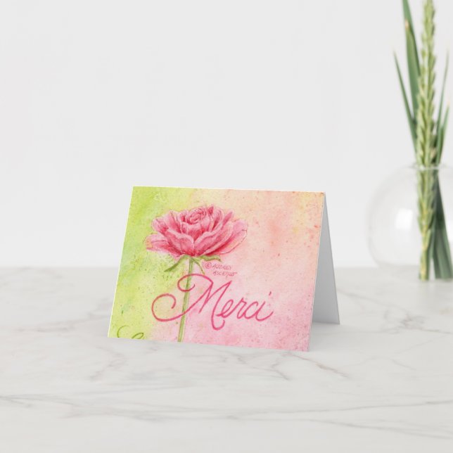 Vackert Merci Tack Blank Greeting Card (Framsida)