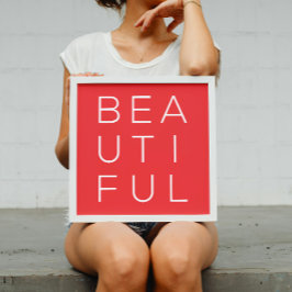 Vackert, minimalistiskt väggkonst med röd bakgrund