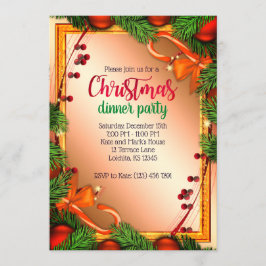 Vackert Mistletoe Ram julmiddag Party Inbjudningar