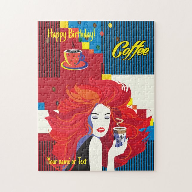 Vackert Mode Woman och Trendiget POP-ART Pussel (Vertikal)