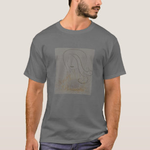 Vackert, modern konst, kvinna med hög, marknad t shirt