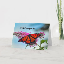 Vackert Monarch Butterfly Photo Sympathy Kort