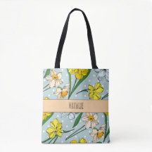 Vackert monogram retro blom- blått mönster