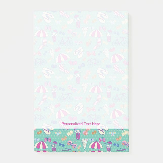 Vackert Mönster med sommaren Inslag Post-it Block (Framsida)
