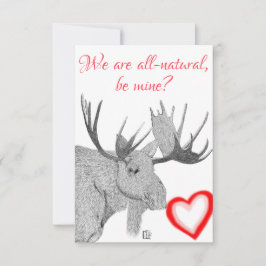 Vackert moose Typography Valentine Day Card