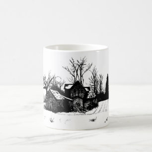 Vackert Mugg med Winter Farm Scene