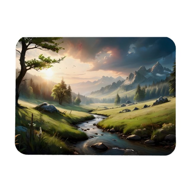 Vackert naturlandskap magnet (Horisontell)