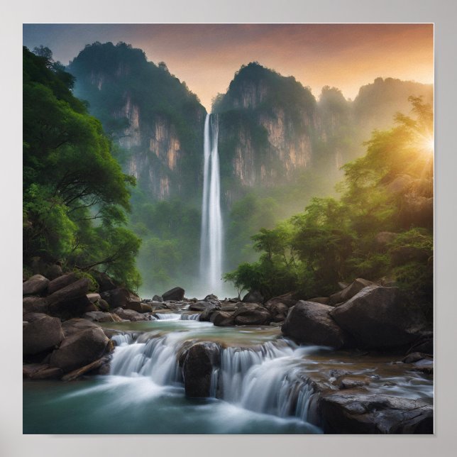 Vackert naturlandskap Poster (Framsidan)