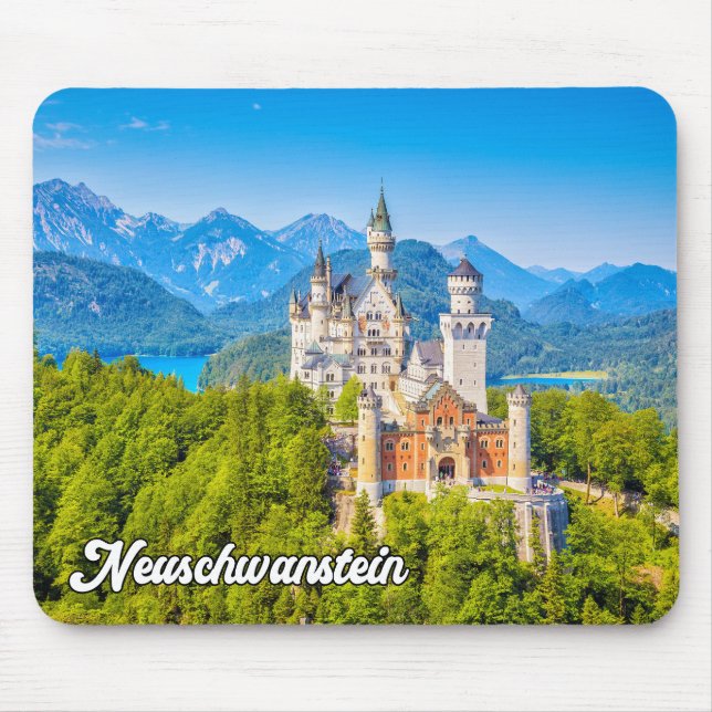 Vackert Neuschwanstein Castle, Tyskland Musmatta (Framsidan)