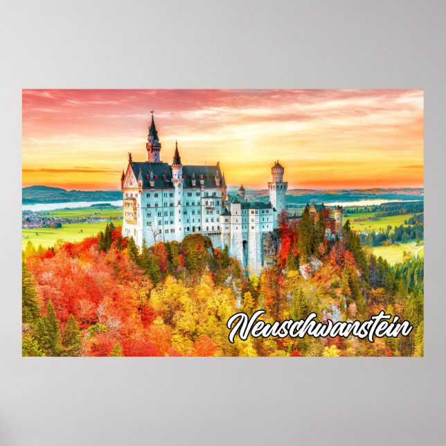 Vackert Neuschwanstein Castle, Tyskland Poster (Framsidan)