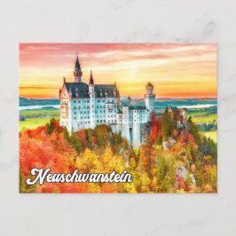 Vackert Neuschwanstein Castle, Tyskland Vykort