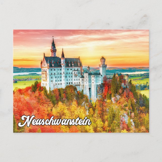 Vackert Neuschwanstein Castle, Tyskland Vykort (Framsida)