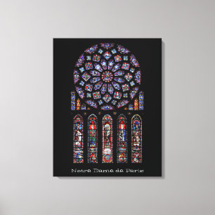 Vackert Notre Dame Cathedral North Ro Window Canvastryck