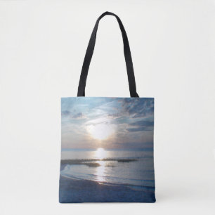 Vackert Ocean Sunset Photo Tote Beach Bag Tygkasse