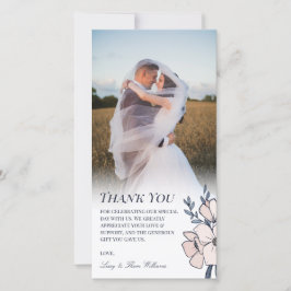 Vackert  och Blåa blommor Bröllop Tack