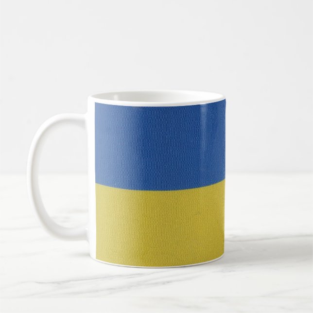 Vackert och Elegant Ukraina omringat Flagga Kaffemugg (Vänster)