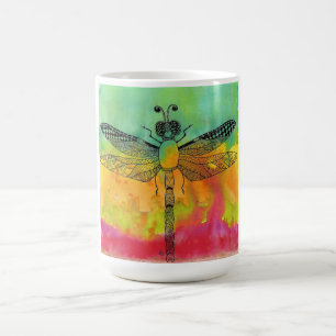 Vackert och färgfullt Dragonfly Mugg