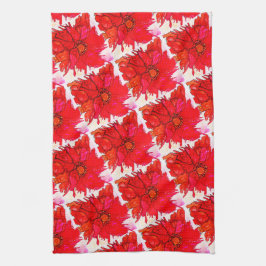 Vackert och färglöst poppy Flower Kitchen Towel Kökshandduk