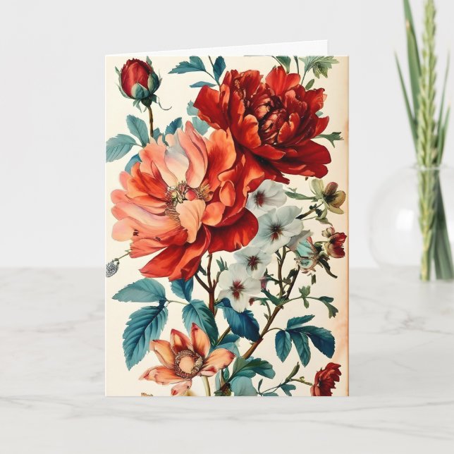 Vackert och färgstarkt blomma Bouquet Mors dag Kort (Framsida)