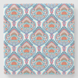 Vackert och färgstarkt Ornate Paisley Mönster Stenunderlägg