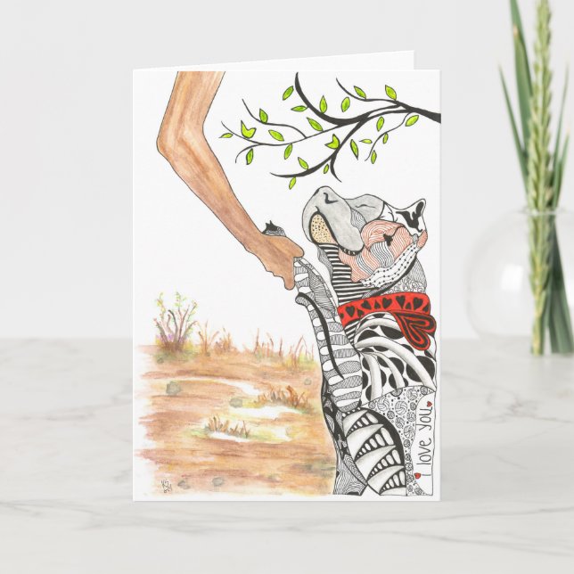 Vackert och färgstarkt Pit Bull-hälsningskort Tack Kort (Framsida)