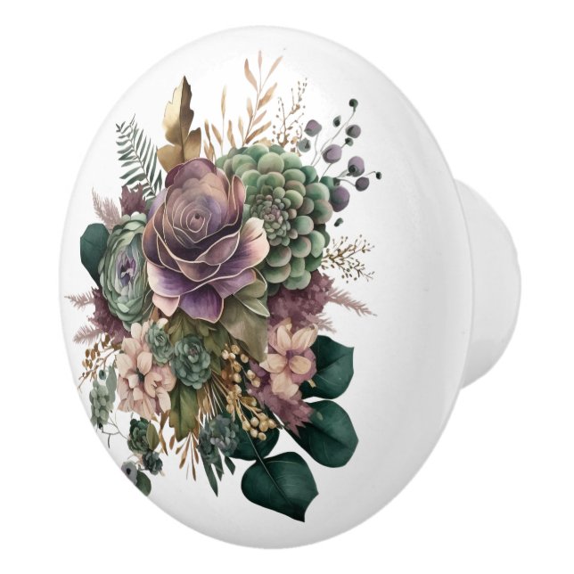 Vackert och Lila Blandad Blommigt Bouquet Knopp (Höger)