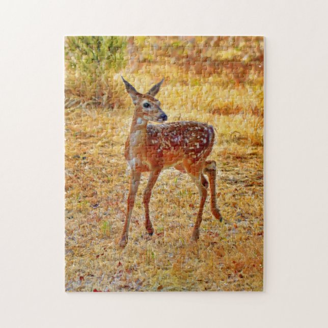 Vackert och sötat Baby Hjort Fawn Art Puzzle Pussel (Vertikal)