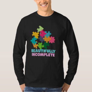 Vackert Ofullständig Färgrik Pusselbit T Shirt