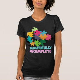 Vackert Ofullständig Färgrik Pusselbit T Shirt