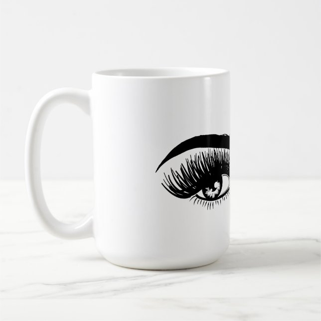 Vackert ögon Lash Extension Lasash Woman Kaffemugg (Vänster)
